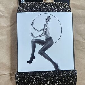 Express Black and Gold Glitter Tights NEW!